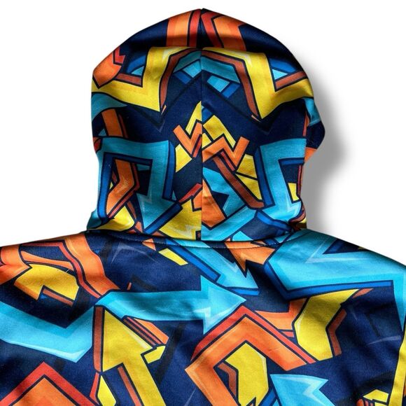 Denis Daily YouTuber Merchandise Blue Graffiti Pullover Hoodie Men’s Size S - Picture 7 of 7